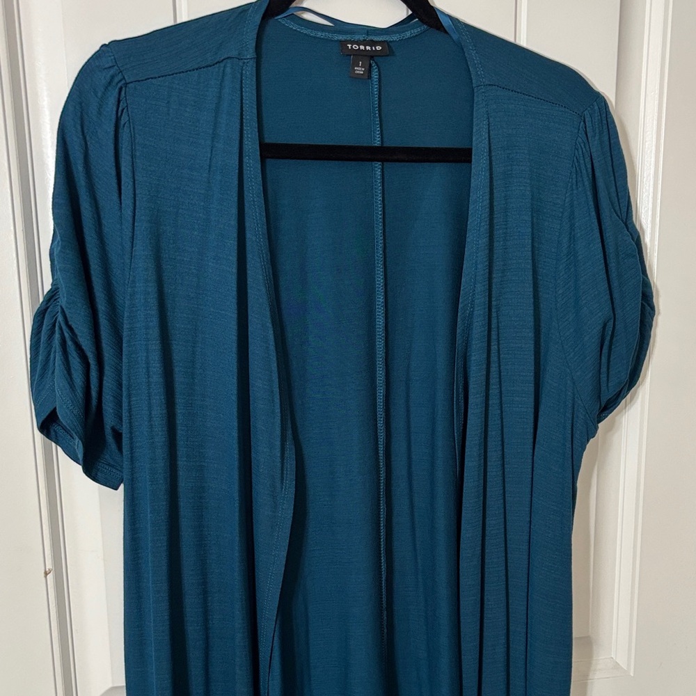 Torrid Teal Open Front Cardigan - Picture 4 of 7